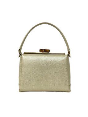 Gucci Handbag Bamboo Ivory Leather